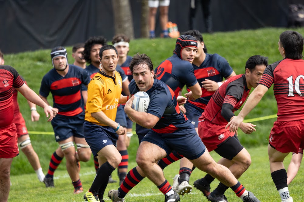 Gaels rugby players attack against San Diego State, March 2024