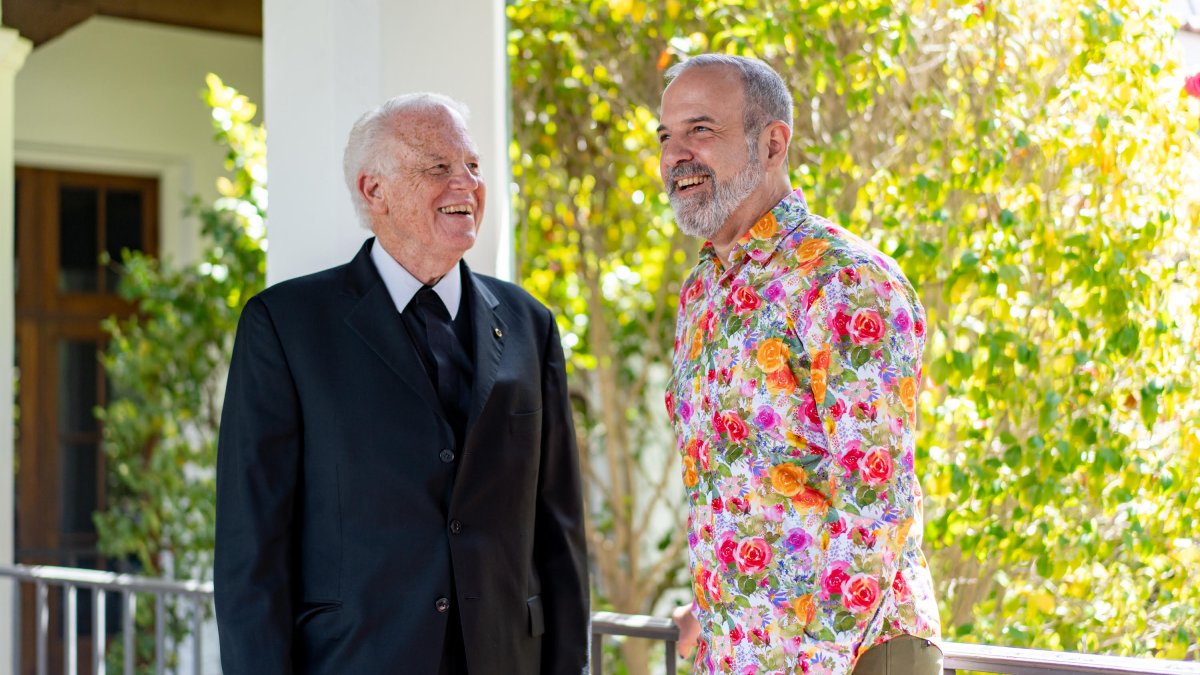 President Bro. Thomas with Professor of the Year Jose Feito