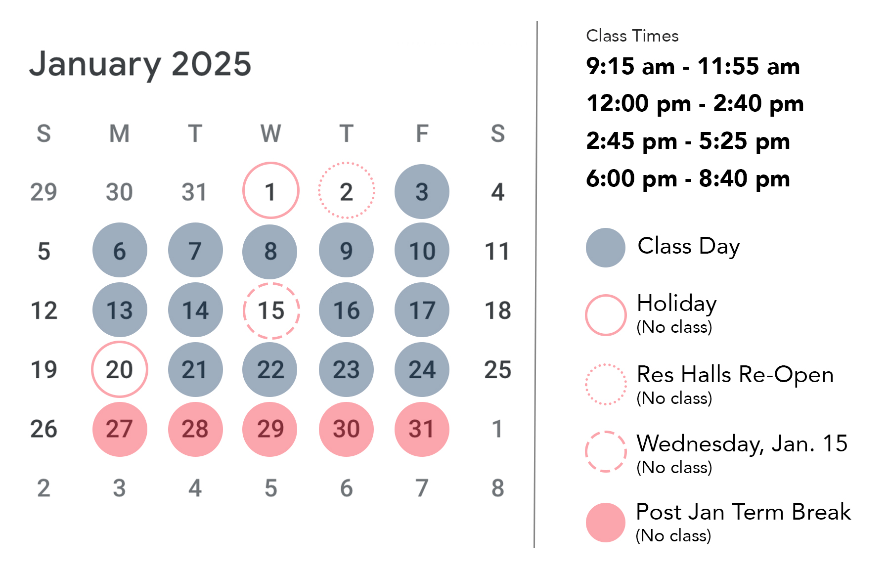 Jan Term 2025 Calendar