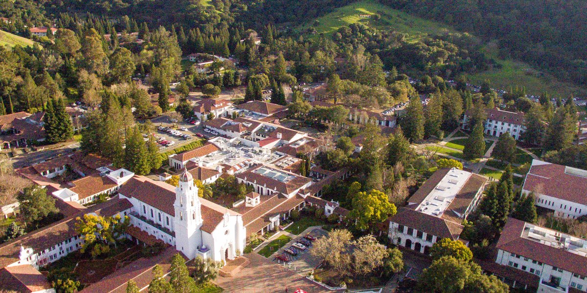 Aerial view of Saint Mary's campus taken in March 2017