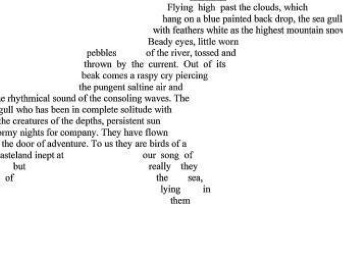 Seagull shaped poem