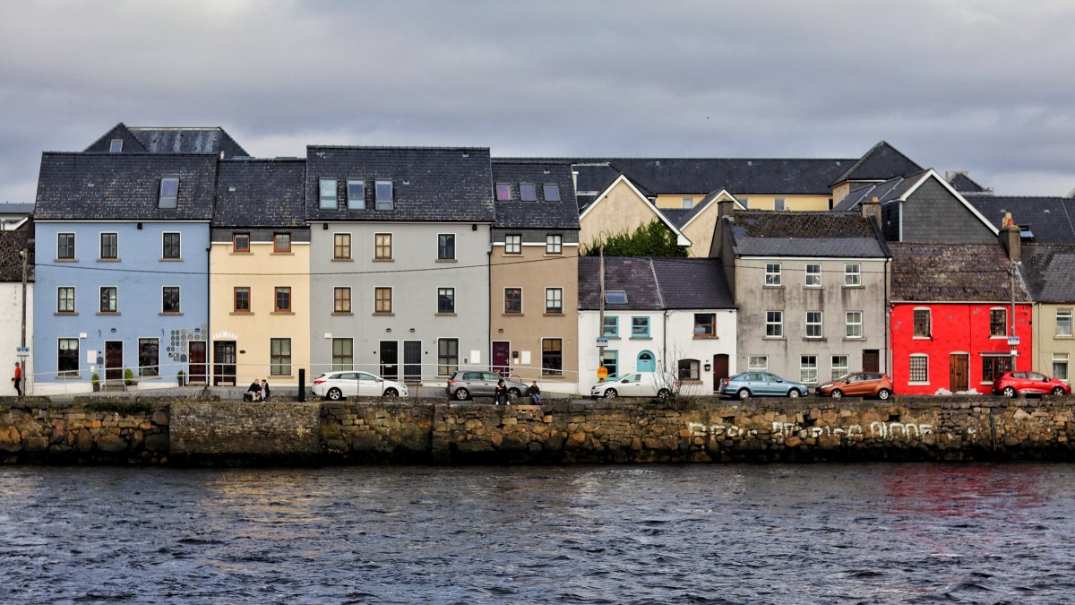 Row of homes in Galway, Ireland
