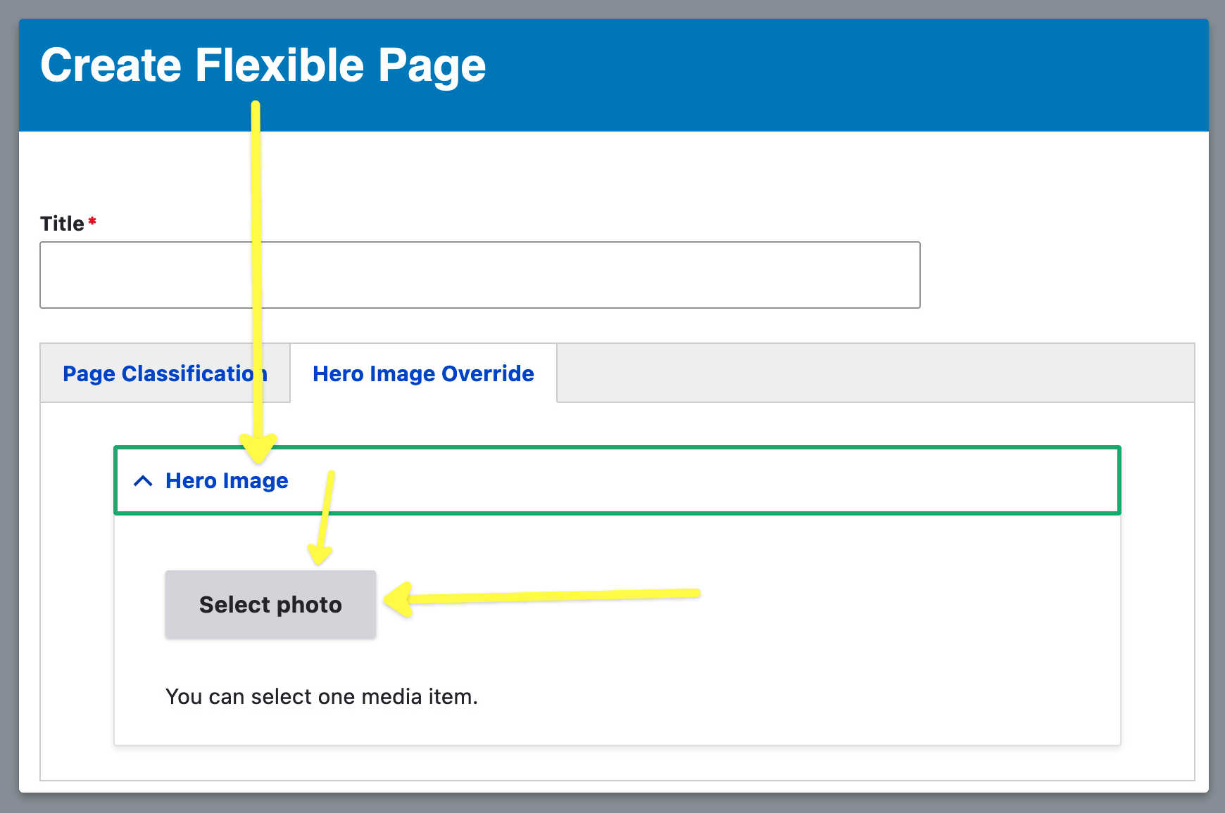 Flexible Page Hero Add