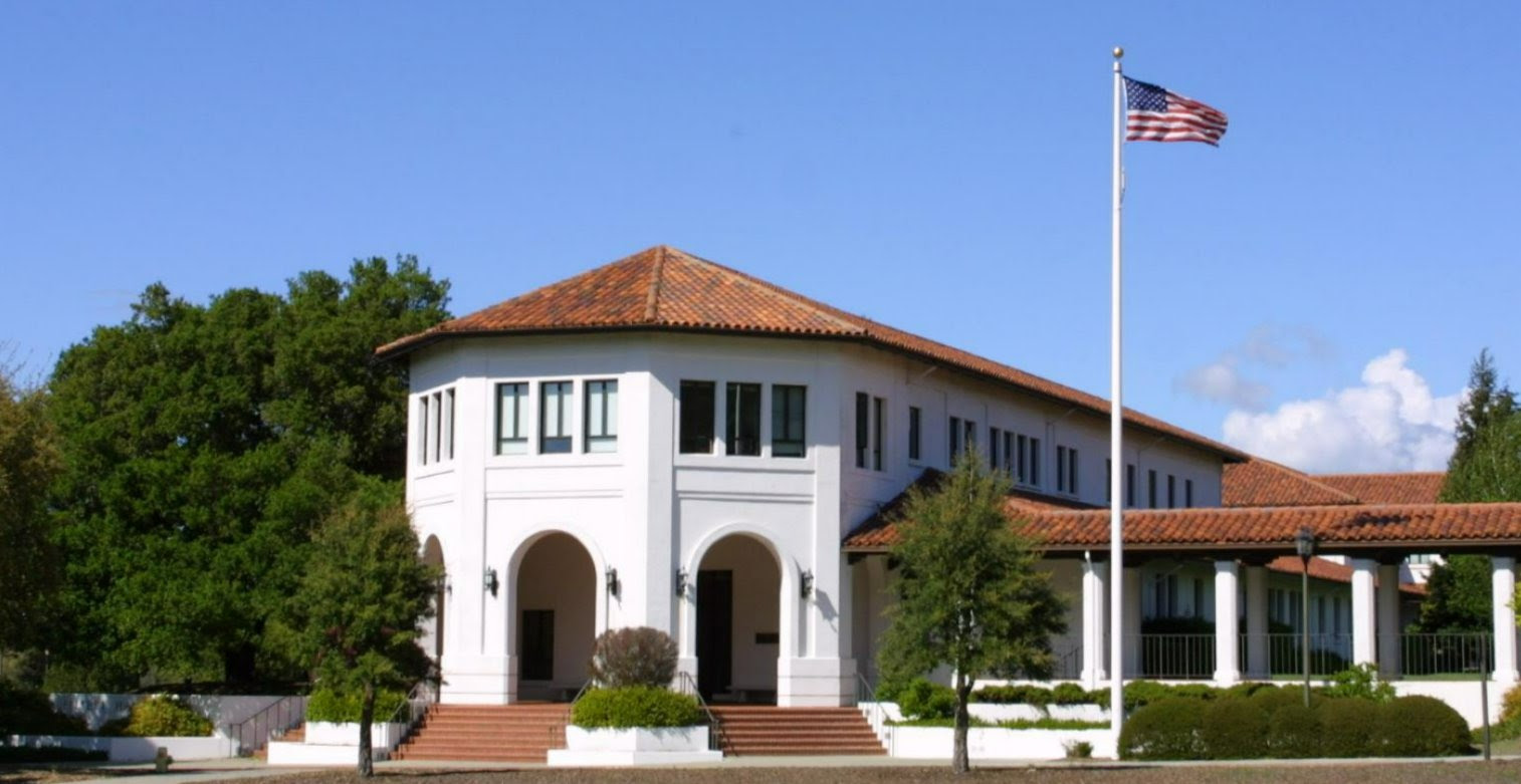 The American Flag flying on Saint Mary's College Campus