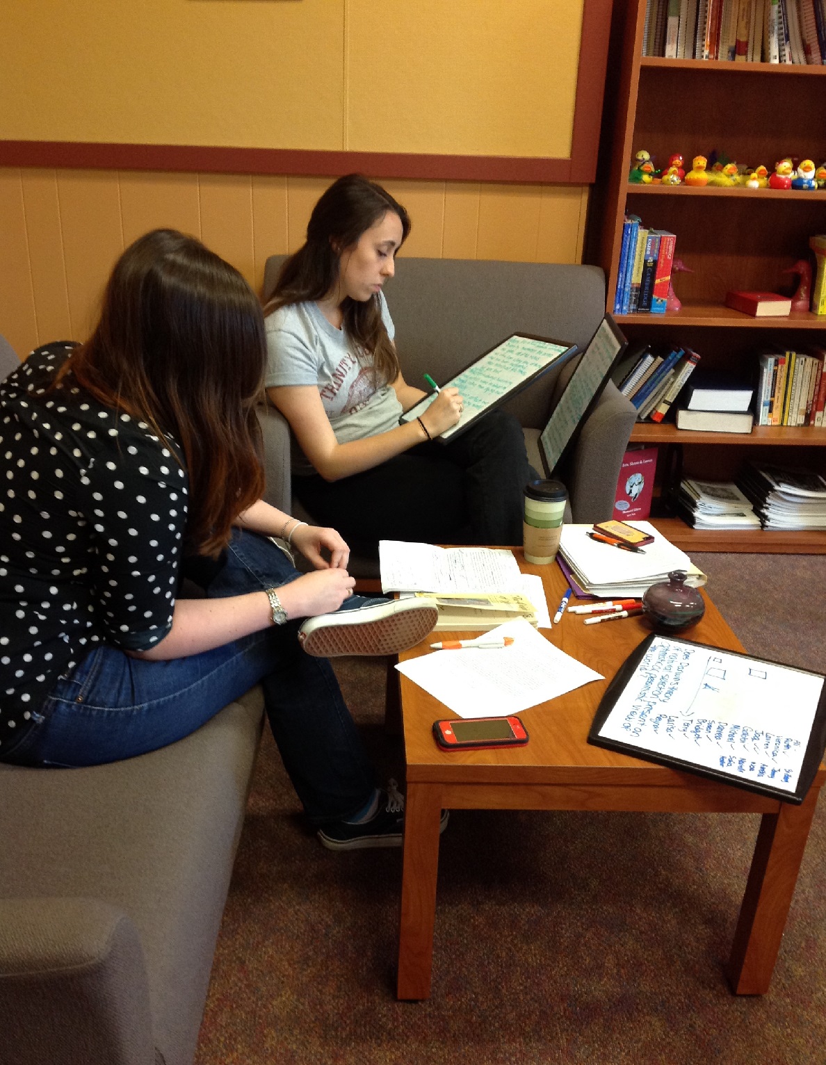 A writer and a Writing Adviser in a session in the Writing Center.