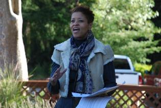 woman speaking at an event