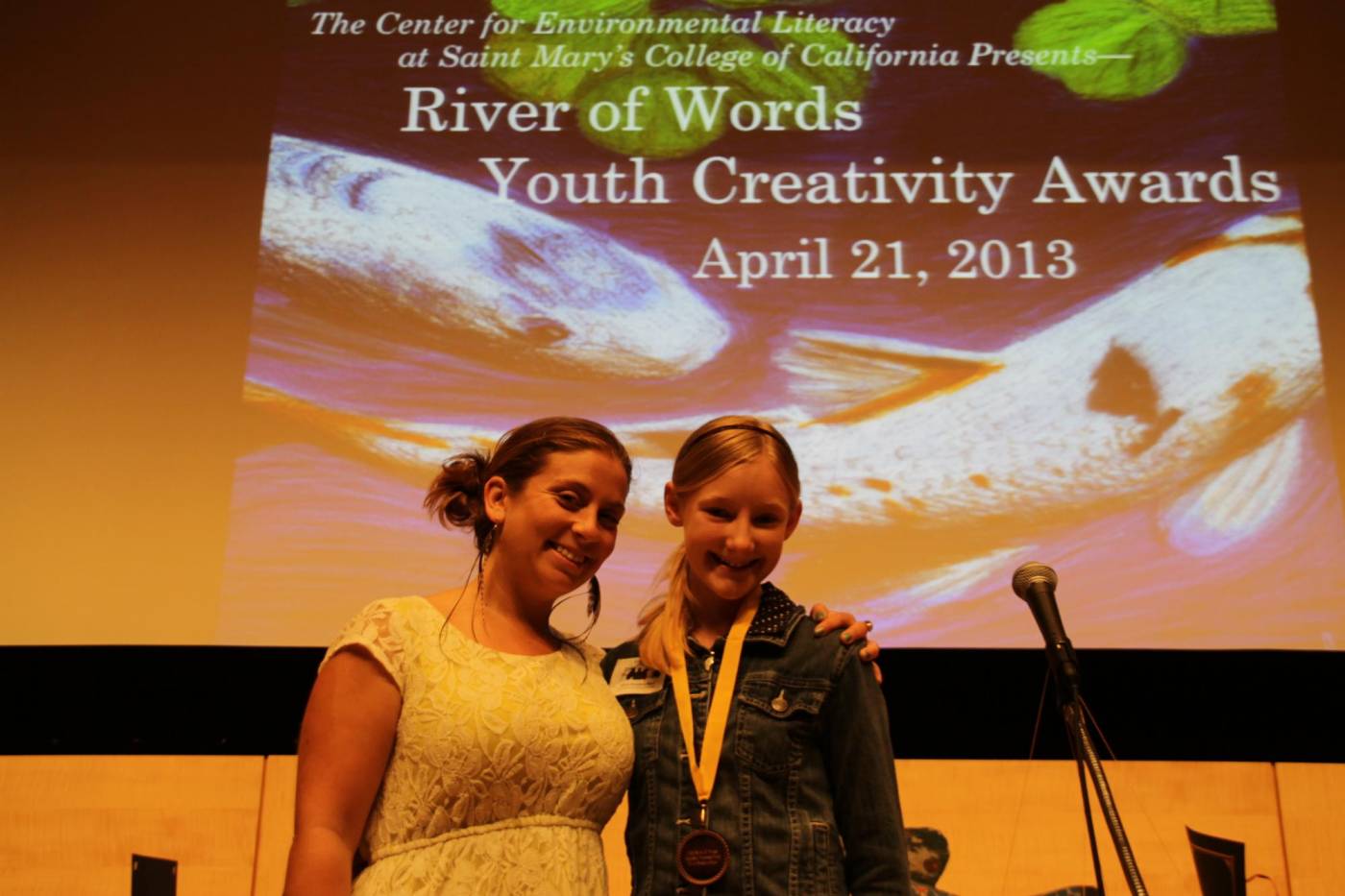 Anne Atwell McLeod, teacher, and award-winning student at the 2013 River of Words Ceremony 