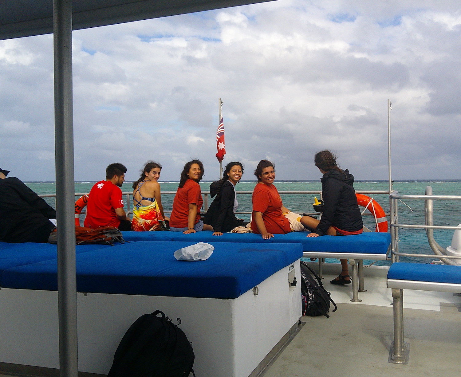 students on a boat in Australia