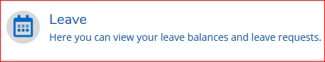 Leave Screenshot Button. Leave. Here you can view your leave balences and leave requests.