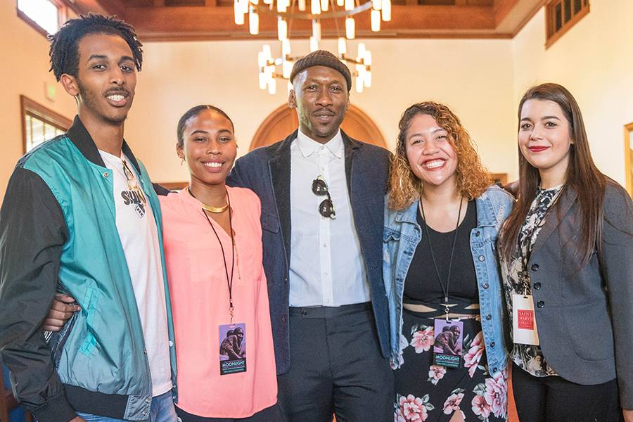 Mahershala Ali with Moonlight scholars