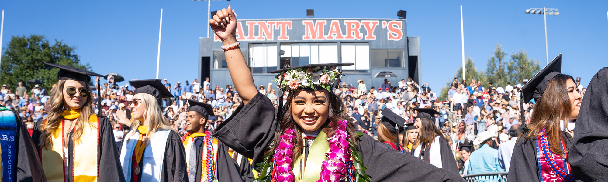 Undergraduate in commencement ceremony