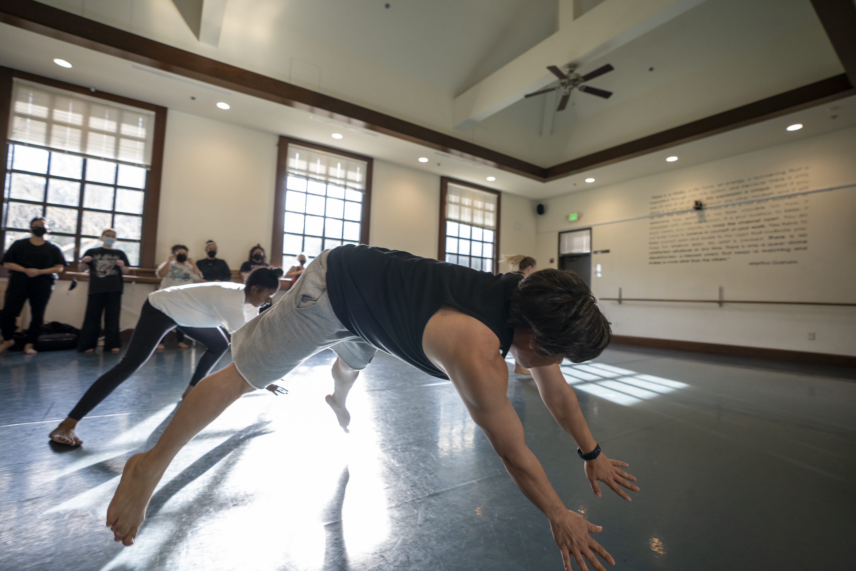 Photo of Rogelio Lopez, Instructor/Program Director midair teaching 