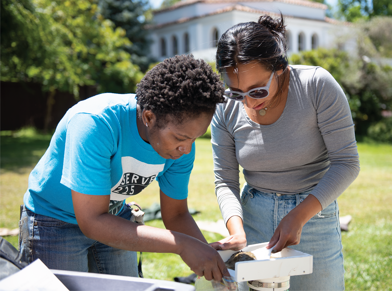 Professor Nekesha Williams with a student