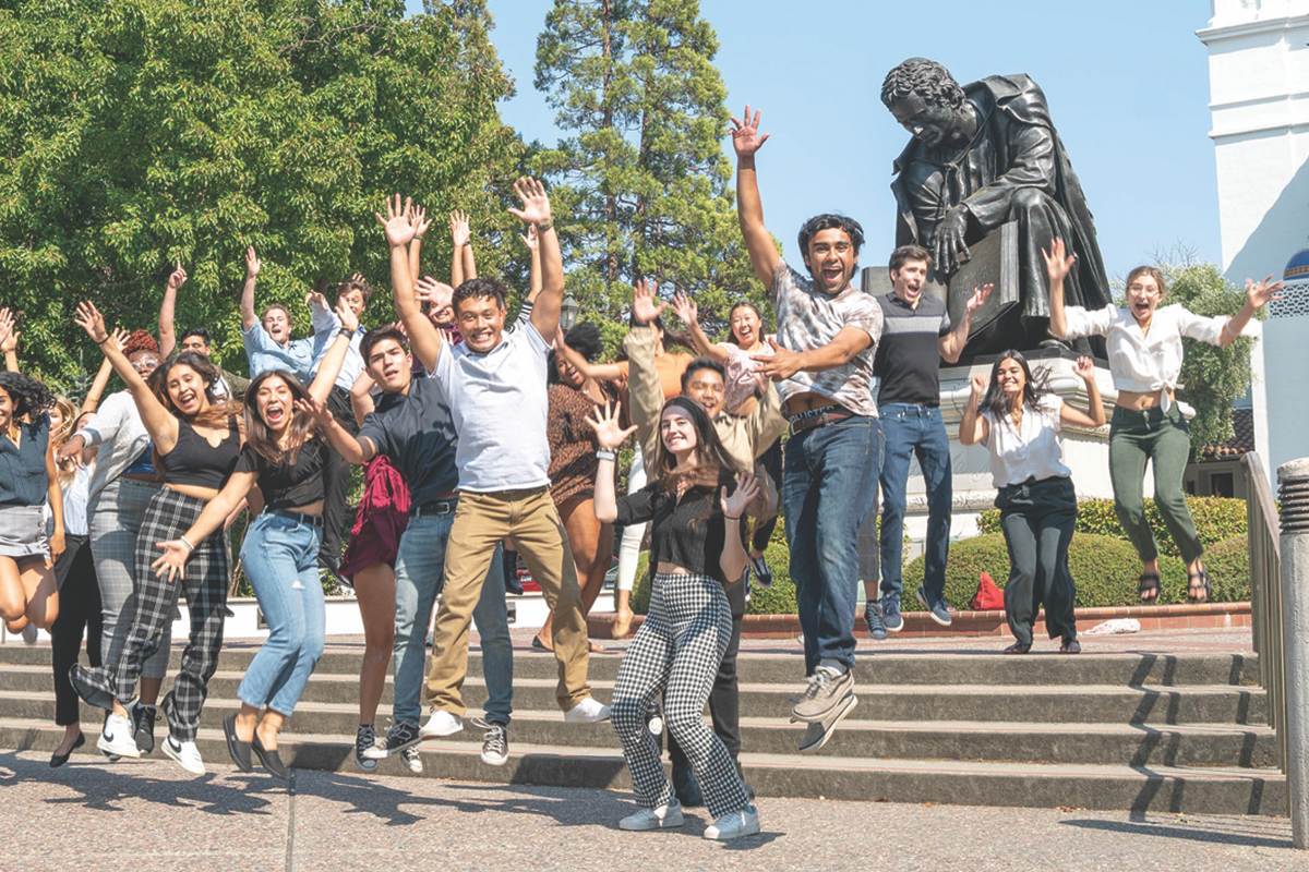 Students jump for joy