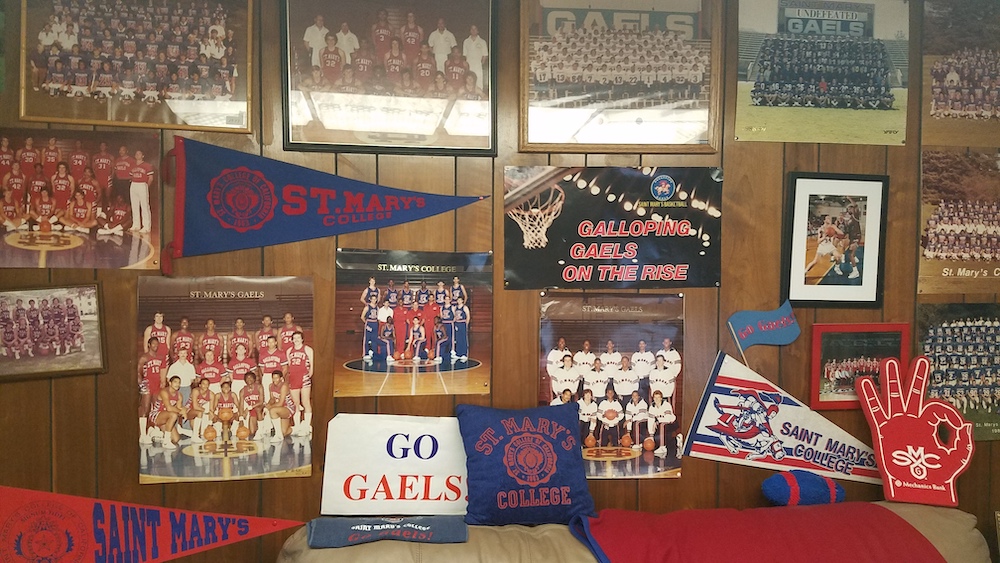 Gaels memorabilia in the Baumann's den