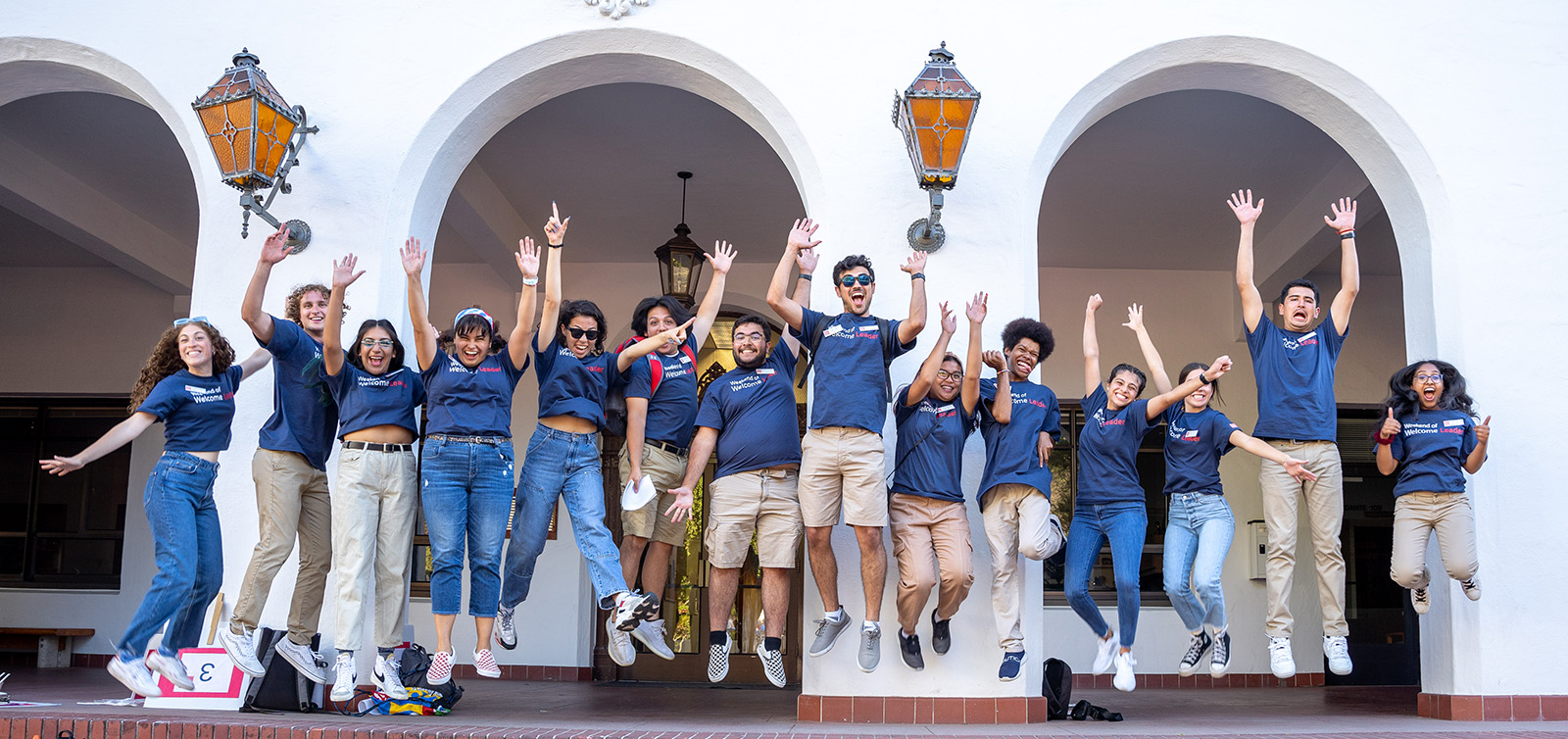 Students  jumping