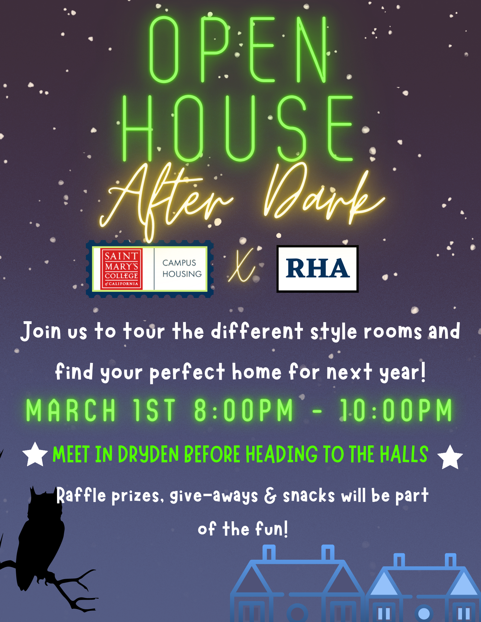 Open house, After dark (residence hall tours)