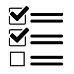 A graphical representation of a check list