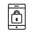 A graphical representation of a padlocked mobile device