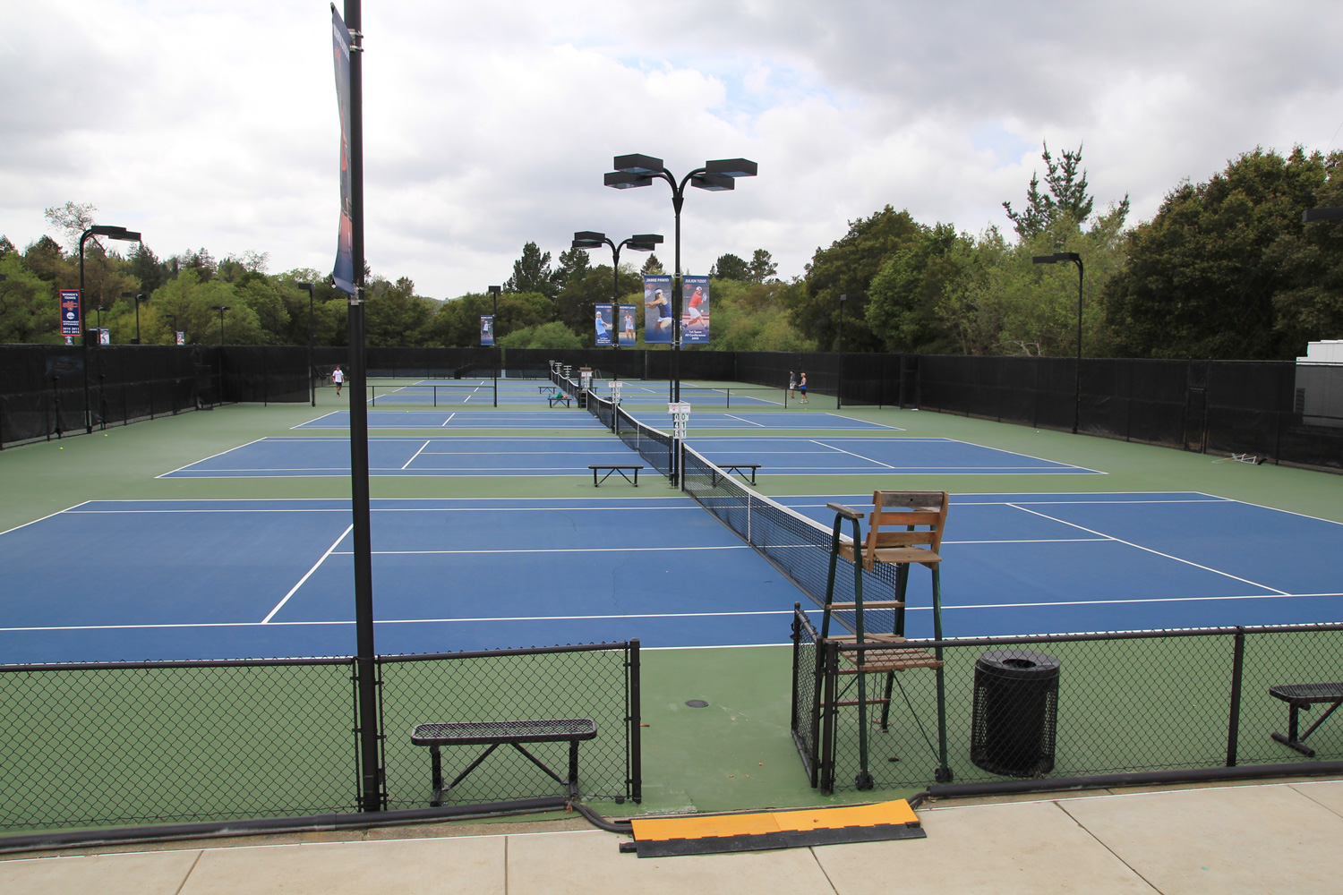 five outdoor tennis courts
