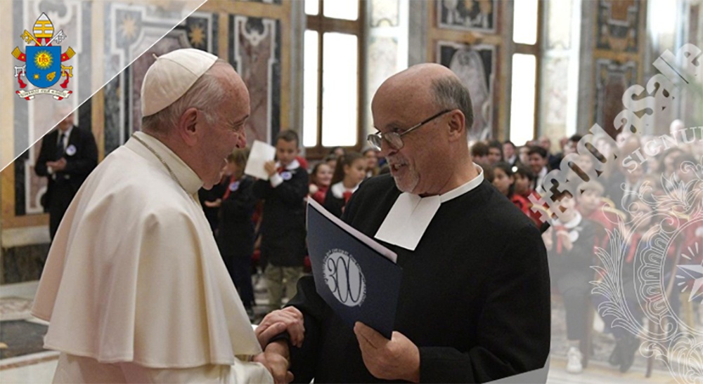 Brother Robert Schieler and Pope Francis