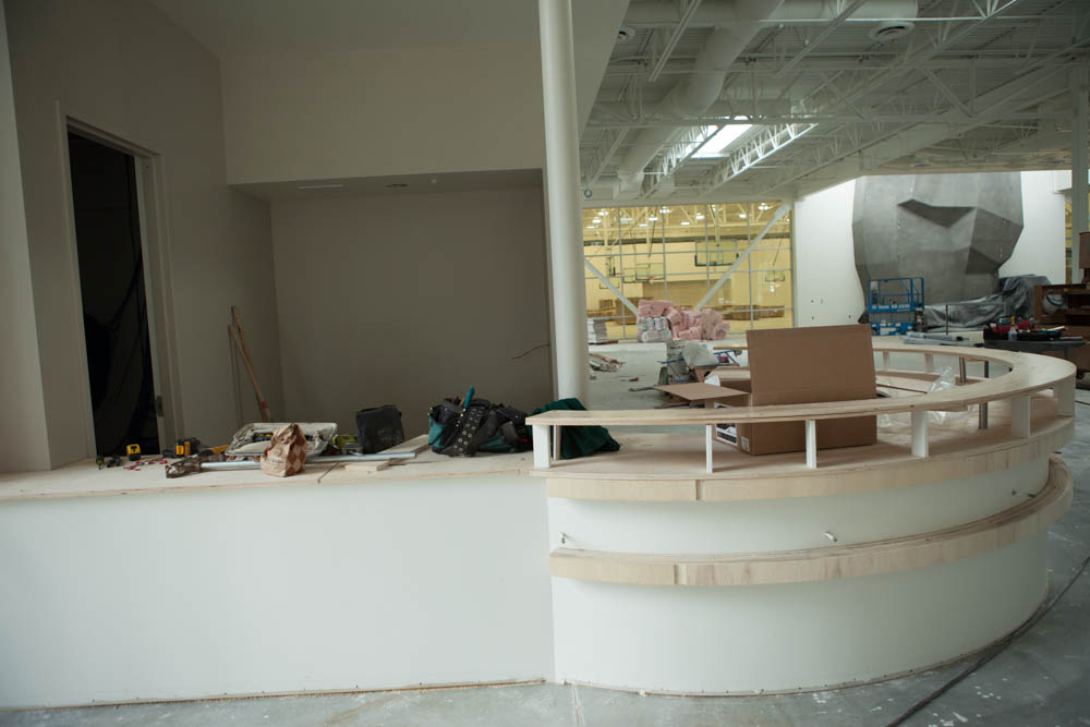 Contruction of the Front Desk at the Rec Center