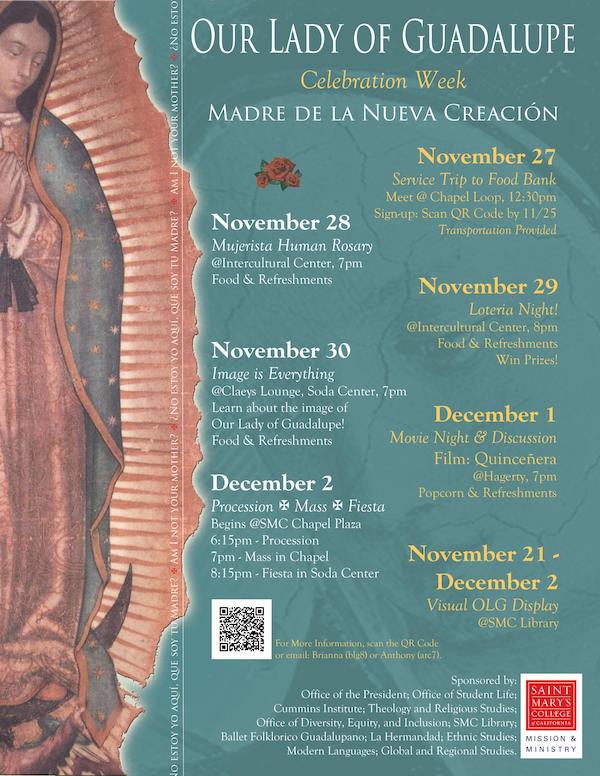 The schedule of Our Lady of Guadalupe Week 2022 (listed below)