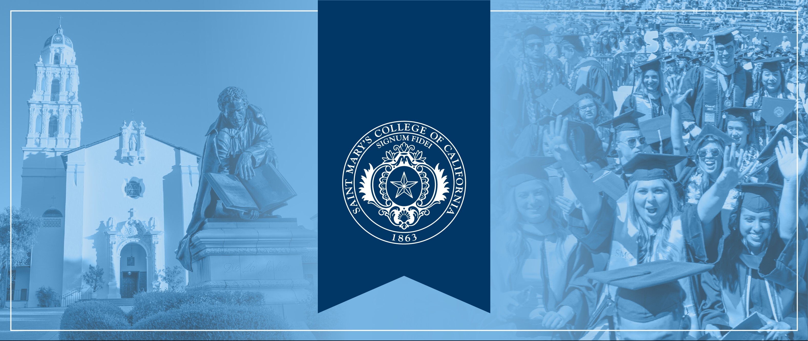 banner with blue insignia