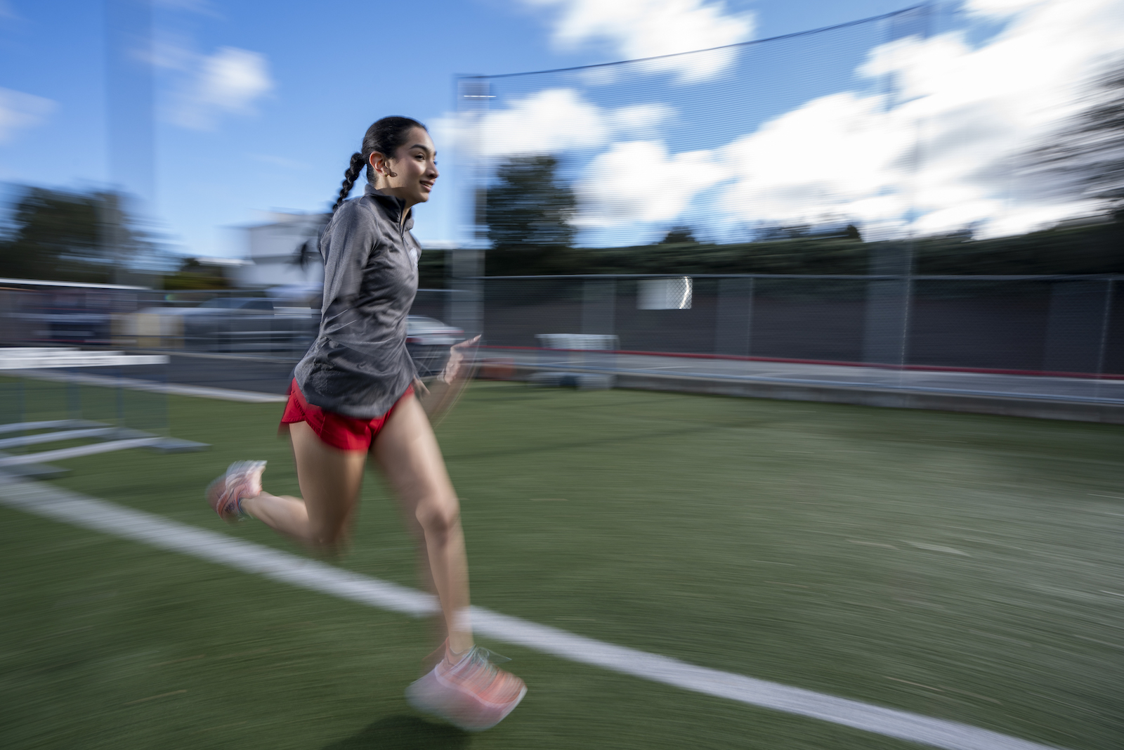 Mariam Samara running on the field