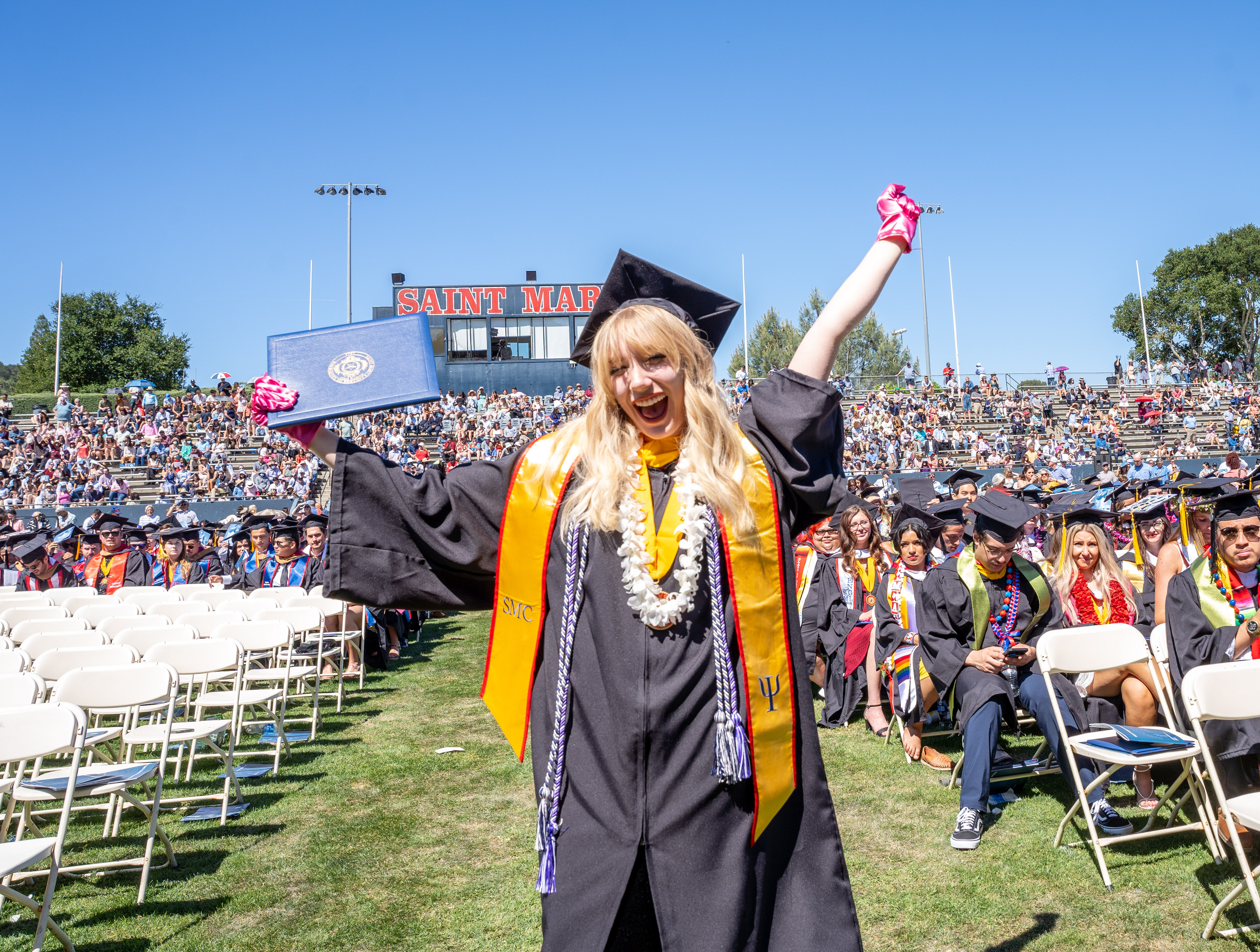 Student celebrates at Commencement