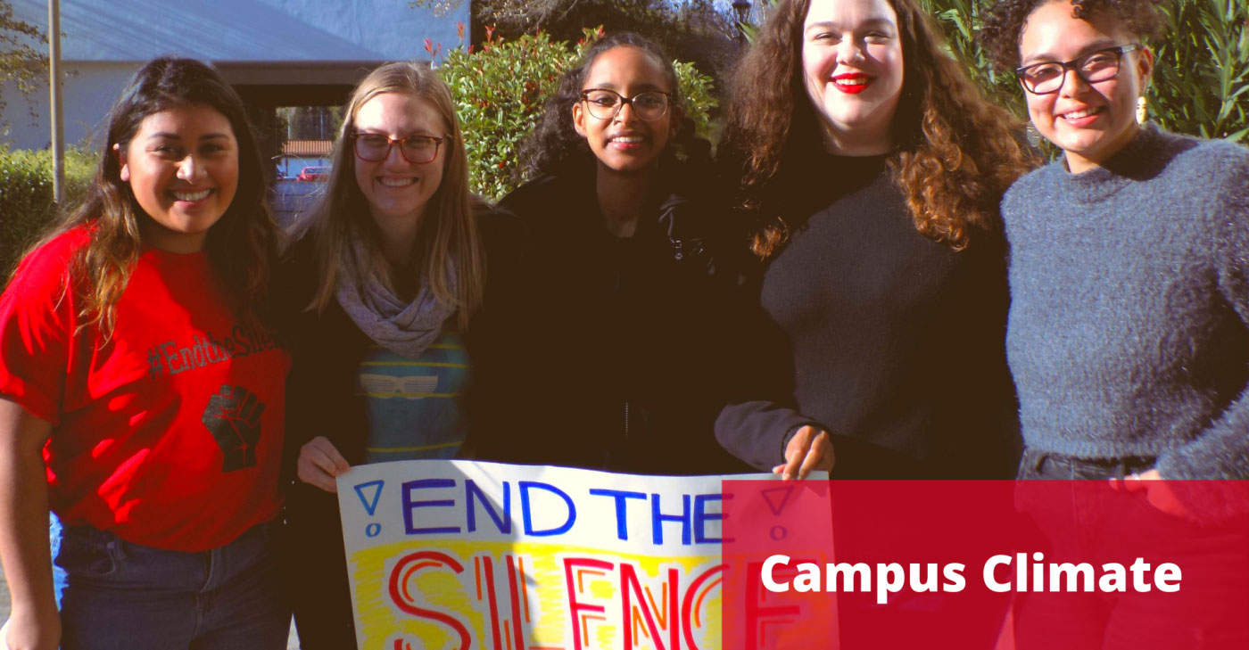 five students holding end the silence sign