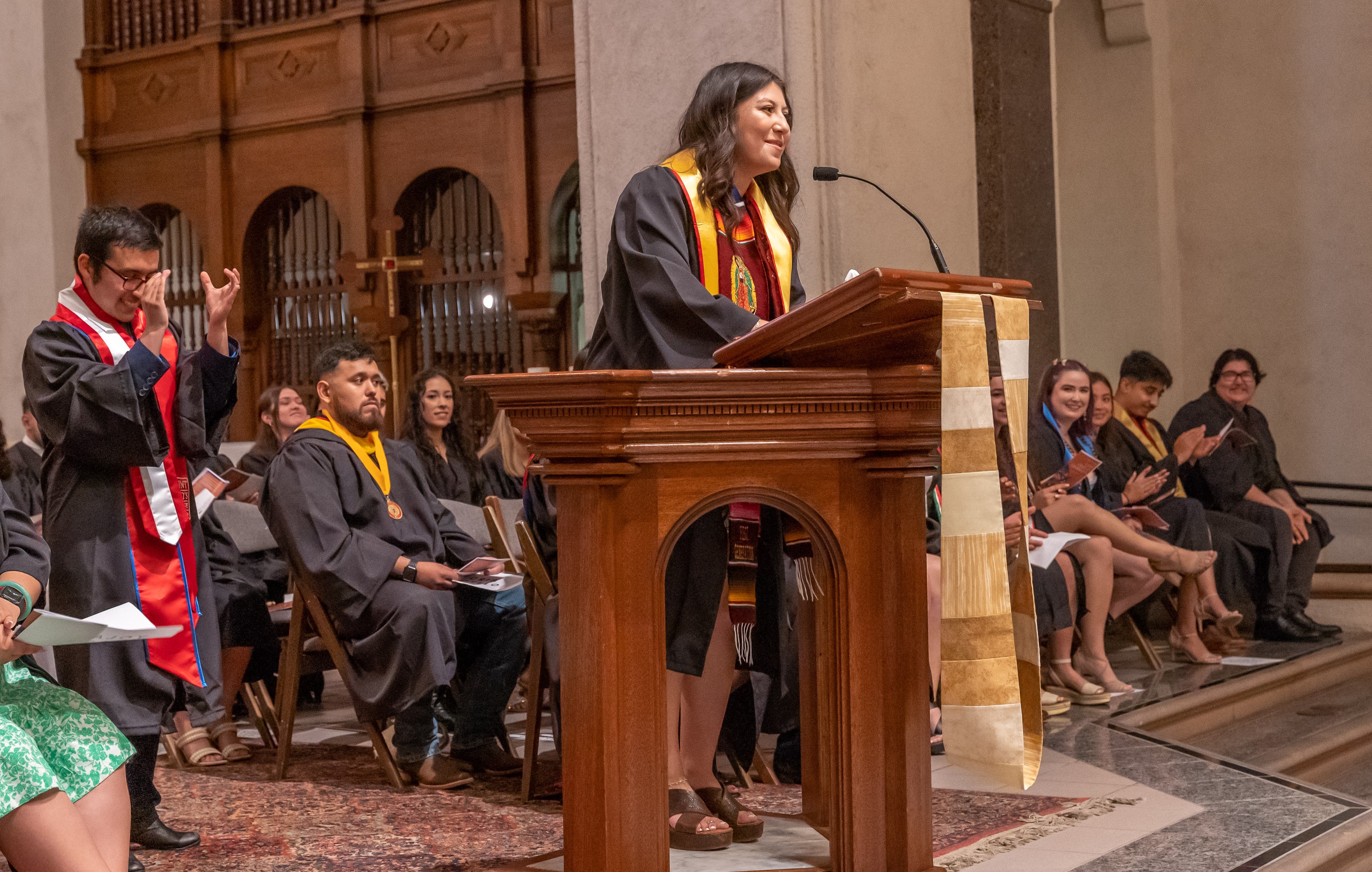 Ashley Hernandez speaks at Latinx celebration