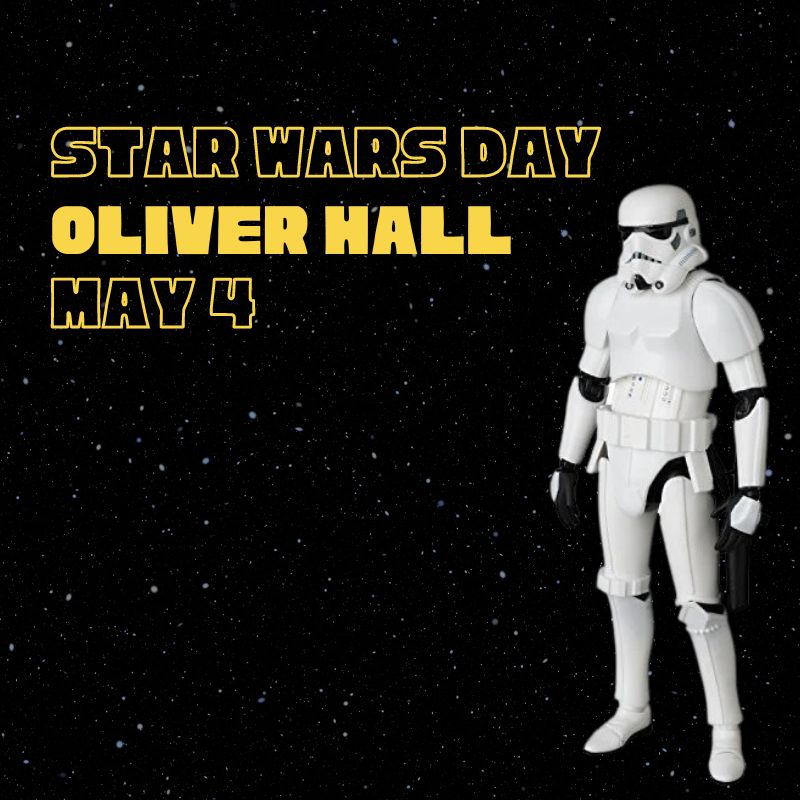 star wars day information with a storm trooper