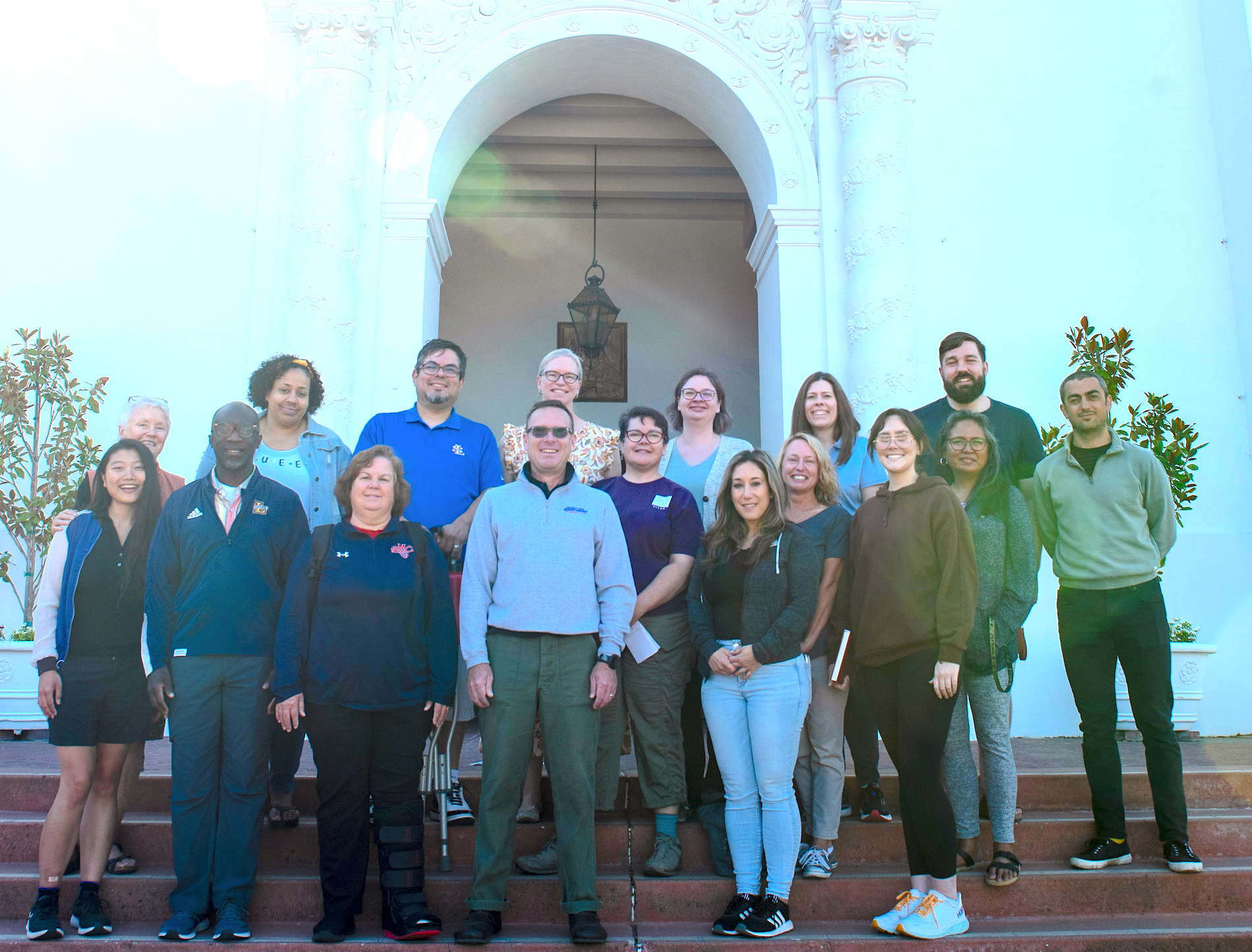 Participants of the 2023 Lasallian Institute on DEIB on the Chapel Steps