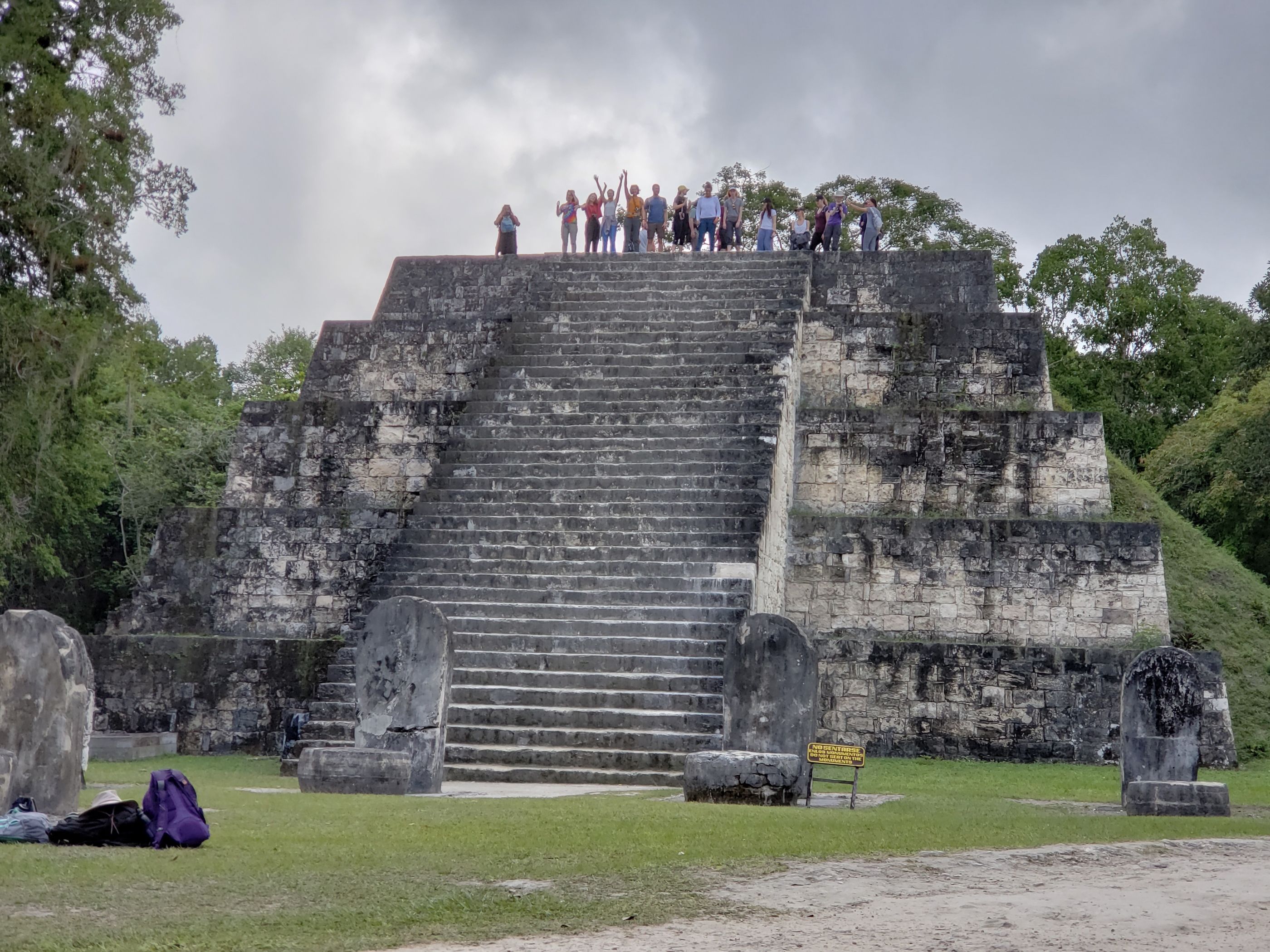 Jan Term Travel students standing on top of a pyrmid