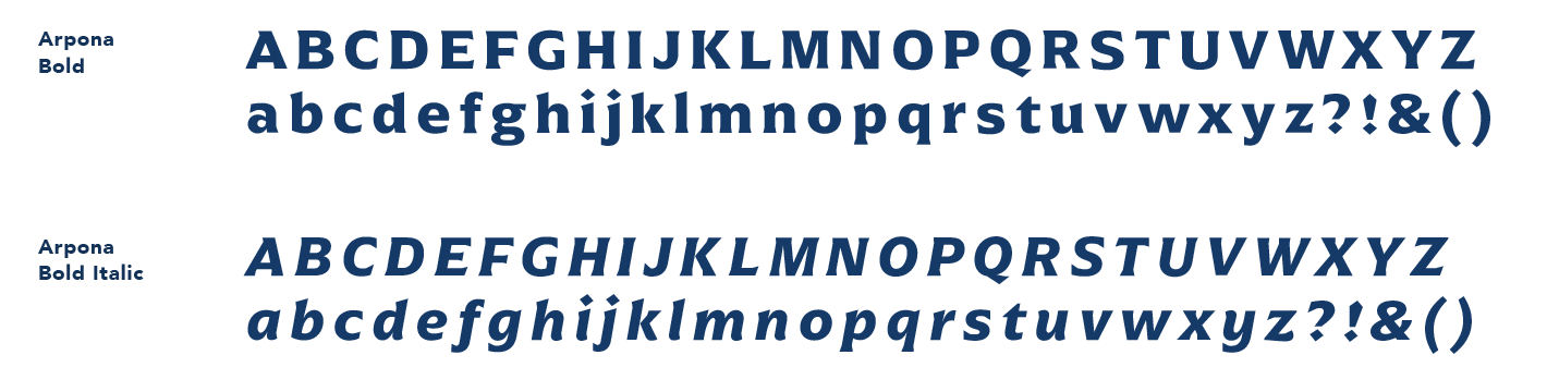Arpona Typeface bold and semi bold