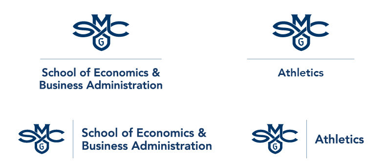 Athletics logo and School of Economics and Business Administration logo