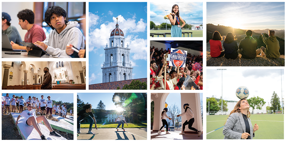 Grid of 10 photographs from the Saint Mary's Campus - from Branding Identity Guidelines, August 2023