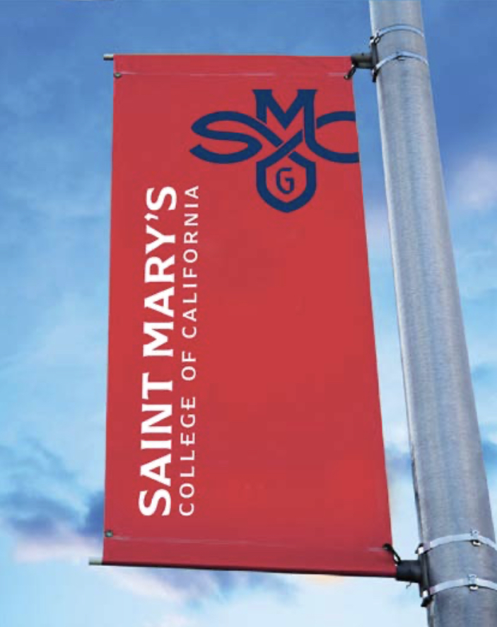 Red banner that says Saint Mary's College of California