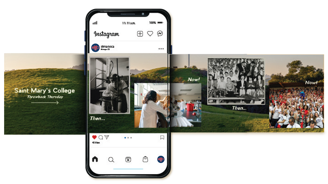 Saint Mary's Instagram Feed Image showing a timeline
