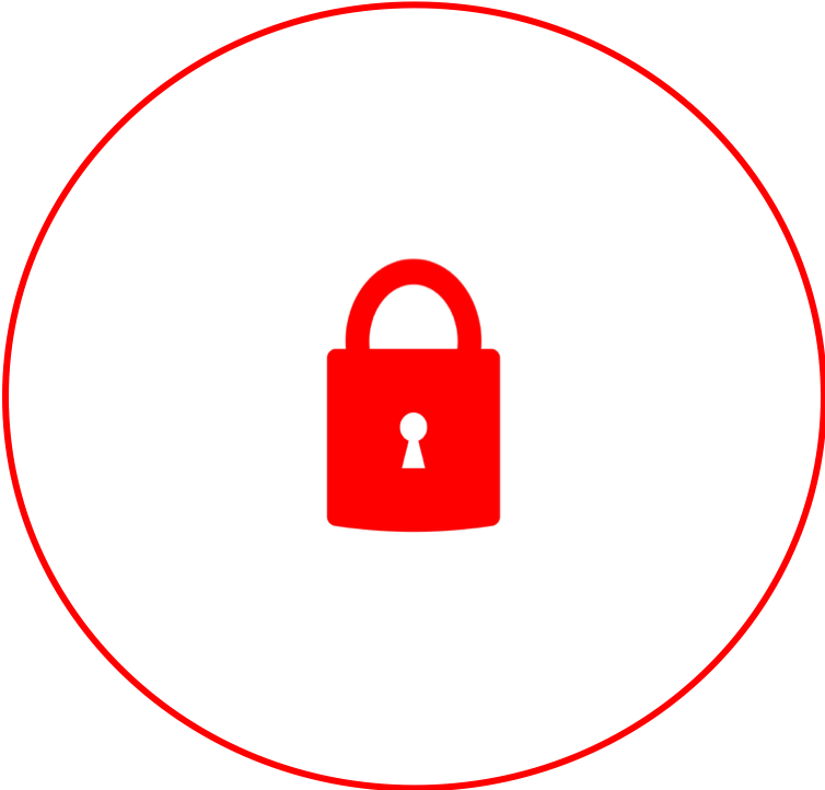 1 red lock in circle