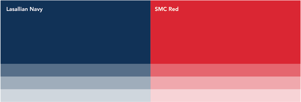 SMC Primary Colors - with text Lasallian Navy and SMC Red - from SMC Branding Guide 2023