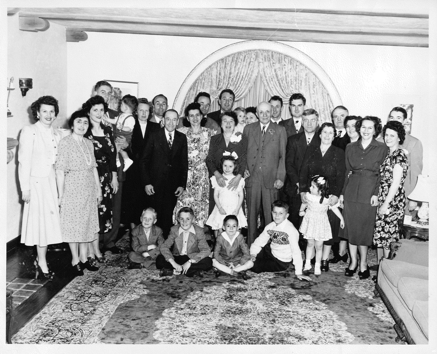 Leonie Farmer (far left) at a 1947 Sabatte Family celebration