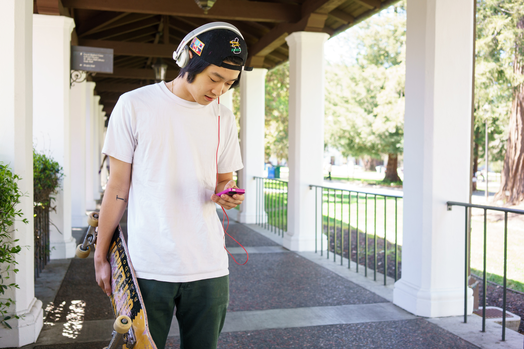 Student on phone