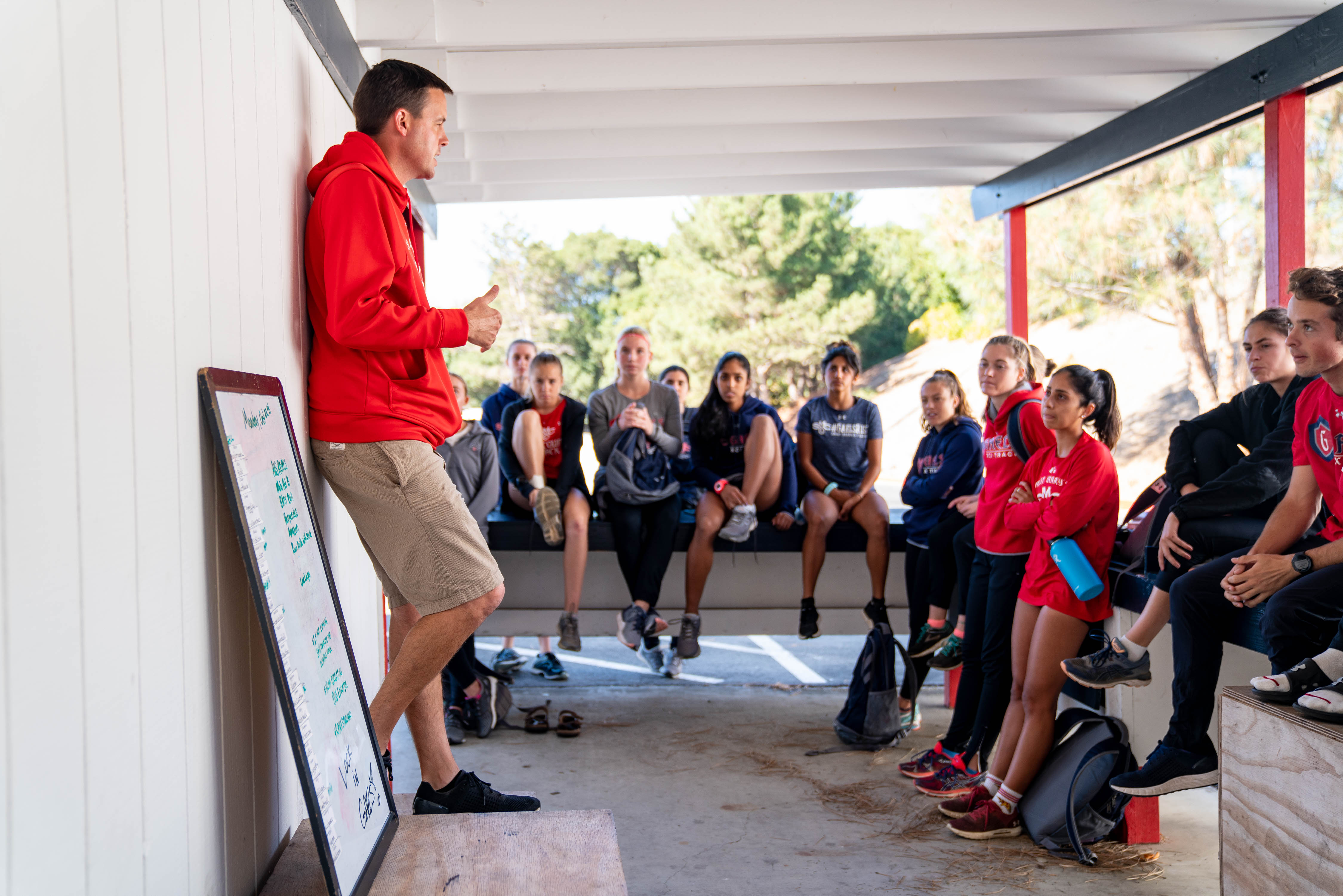 Marty Kinsey talks to student-athletes