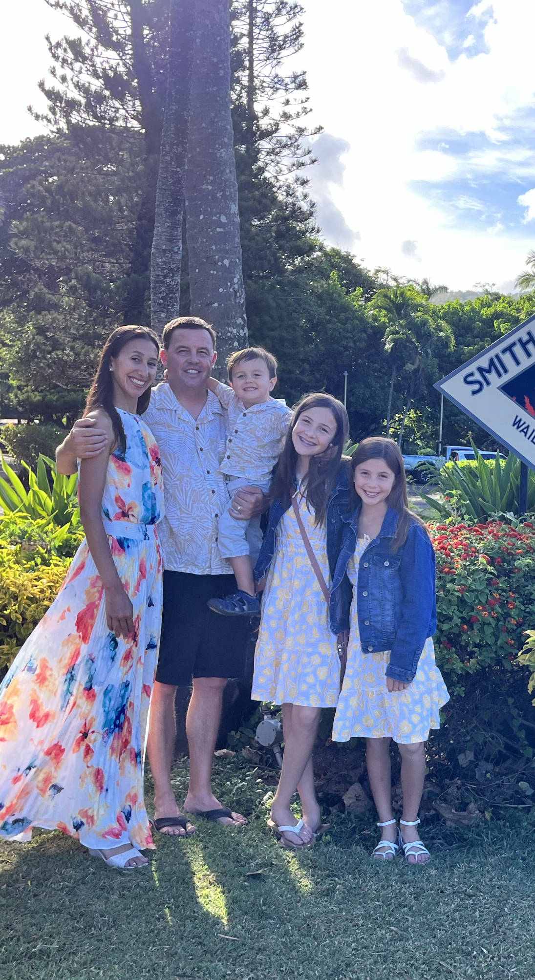 Marty Kinsey '01, Genevieve Kinsey '05, and their three children