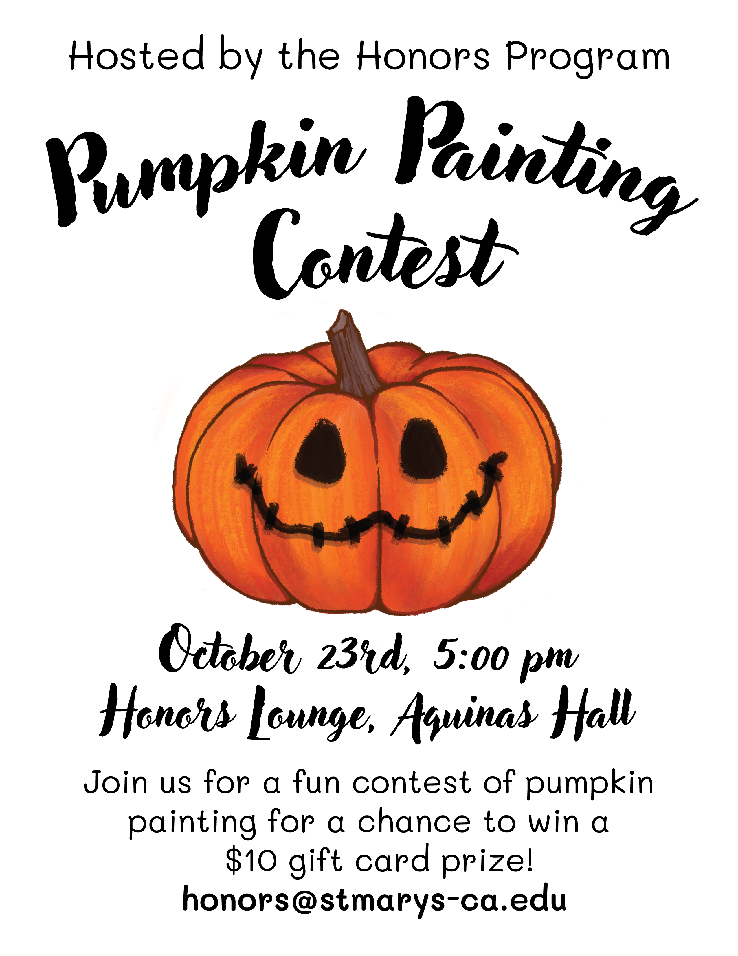 Honors Pumpkin-painting flyer FA23