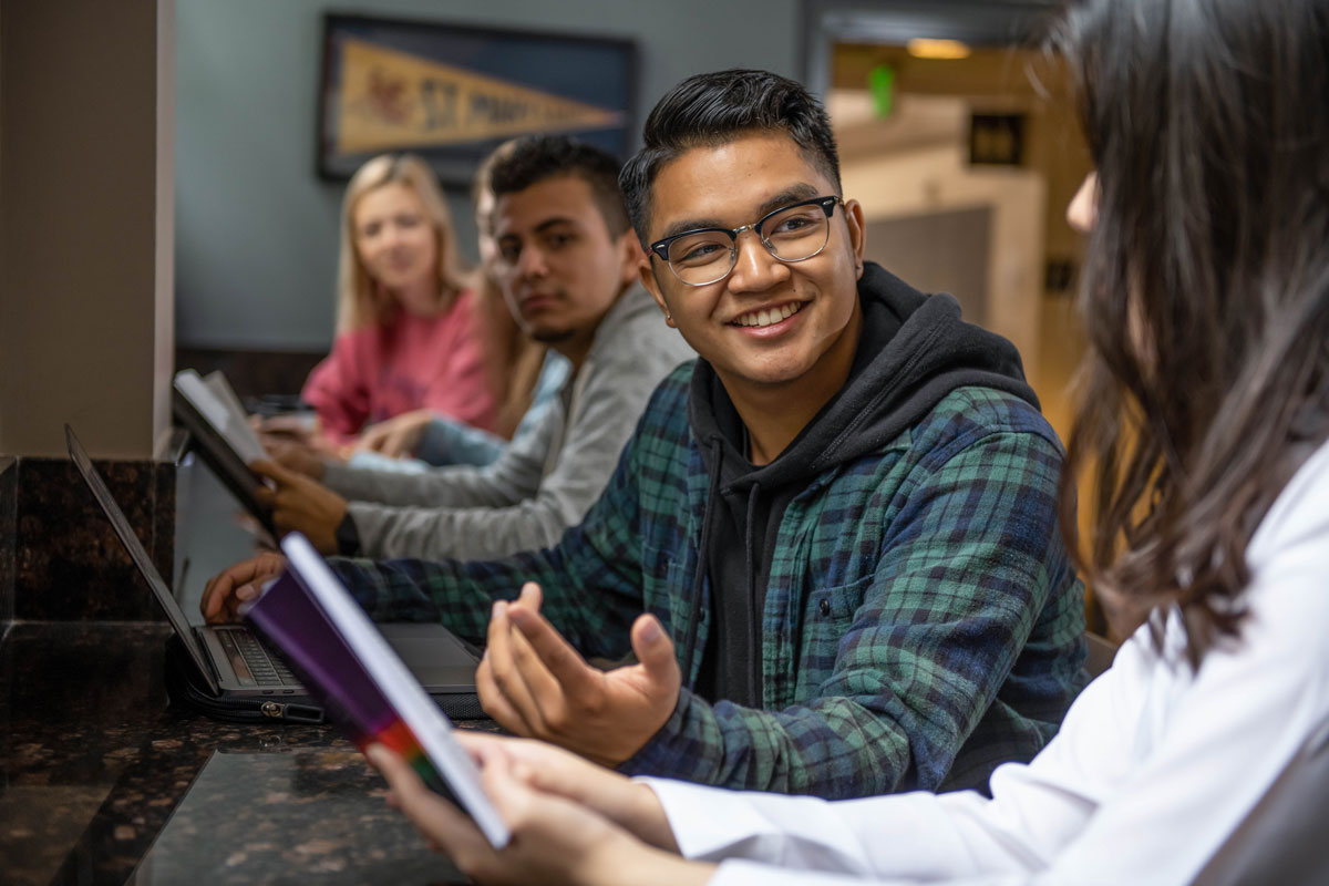 Students studying together