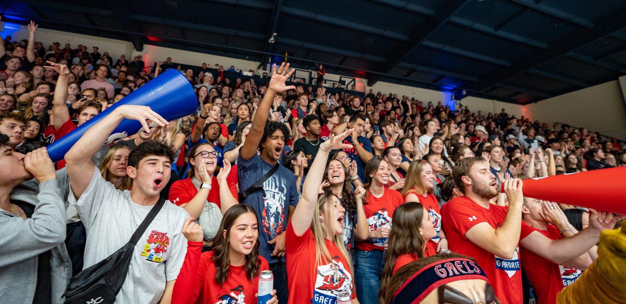 Student fans cheering at Men's Basketball Game on November 6 against Stanislaus State