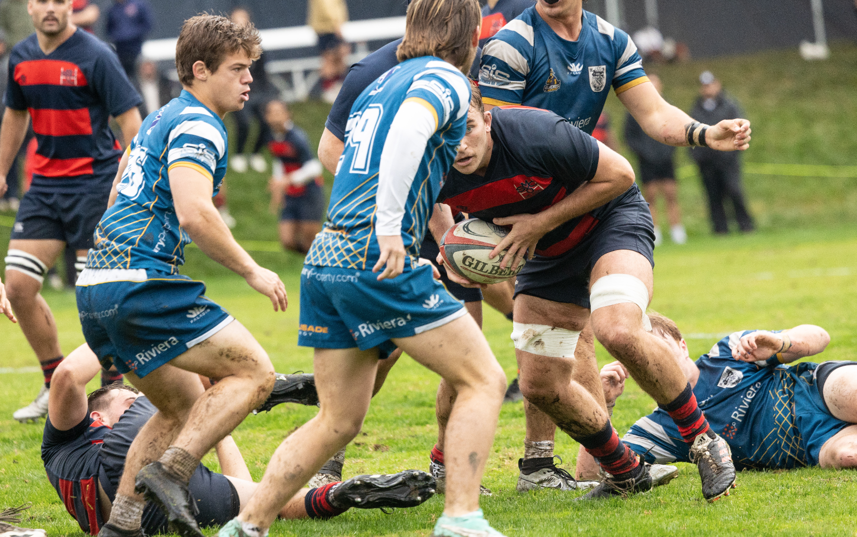 Rugby Playing on the field